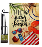 Life is Better - Beach Coastal Vertical Impressions Decorative Flags HG137482 Made In USA