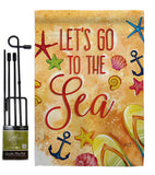 Let's Go To The Sea - Beach Coastal Vertical Impressions Decorative Flags HG192134 Made In USA