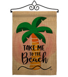 Take me to the Beach - Beach Coastal Vertical Impressions Decorative Flags HG192230 Made In USA