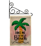 Take me to the Beach - Beach Coastal Vertical Impressions Decorative Flags HG192230 Made In USA