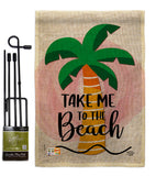 Take me to the Beach - Beach Coastal Vertical Impressions Decorative Flags HG192230 Made In USA