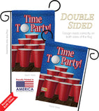 Time to Party! - Beverages Happy Hour & Drinks Vertical Impressions Decorative Flags HG117032 Made In USA