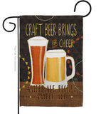 Craft Beer Brings Cheer - Beverages Happy Hour & Drinks Vertical Impressions Decorative Flags HG117052 Made In USA