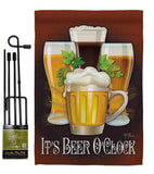 It's Beer O'Clock - Beverages Happy Hour & Drinks Vertical Impressions Decorative Flags HG117028 Made In USA