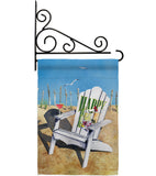 Beachside Happy Hour - Beverages Happy Hour & Drinks Vertical Impressions Decorative Flags HG117054 Made In USA