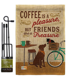 Coffee and Friends - Beverages Happy Hour & Drinks Vertical Impressions Decorative Flags HG117055 Made In USA