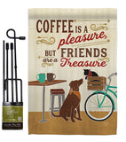 Coffee and Friends - Beverages Happy Hour & Drinks Vertical Impressions Decorative Flags HG117055 Made In USA