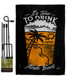 It Time To Drink - Beverages Happy Hour & Drinks Vertical Impressions Decorative Flags HG137582 Made In USA