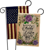 Thanks To the Lord - Faith Religious Inspirational Vertical Impressions Decorative Flags HG130346 Made In USA