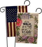 Walk By Faith - Faith Religious Inspirational Vertical Impressions Decorative Flags HG130351 Made In USA