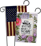 Walk By Faith - Faith Religious Inspirational Vertical Impressions Decorative Flags HG130351 Made In USA