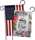 Walk By Faith - Faith Religious Inspirational Vertical Impressions Decorative Flags HG130351 Made In USA