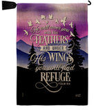 He Will Cover You With His Feather - Faith Religious Inspirational Vertical Impressions Decorative Flags HG130341 Made In USA