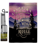 He Will Cover You With His Feather - Faith Religious Inspirational Vertical Impressions Decorative Flags HG130341 Made In USA