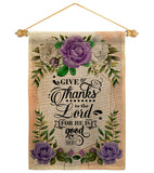 Thanks To the Lord - Faith Religious Inspirational Vertical Impressions Decorative Flags HG130346 Made In USA