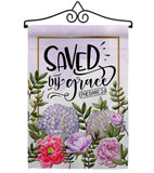 Saved By Grace - Faith Religious Inspirational Vertical Impressions Decorative Flags HG130350 Made In USA