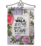 Walk By Faith - Faith Religious Inspirational Vertical Impressions Decorative Flags HG130351 Made In USA