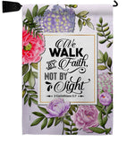 Walk By Faith - Faith Religious Inspirational Vertical Impressions Decorative Flags HG130351 Made In USA