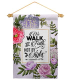 Walk By Faith - Faith Religious Inspirational Vertical Impressions Decorative Flags HG130351 Made In USA