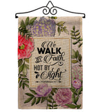 Walk By Faith - Faith Religious Inspirational Vertical Impressions Decorative Flags HG130351 Made In USA