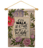 Walk By Faith - Faith Religious Inspirational Vertical Impressions Decorative Flags HG130351 Made In USA