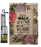 Walk By Faith - Faith Religious Inspirational Vertical Impressions Decorative Flags HG130351 Made In USA