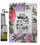 Walk By Faith - Faith Religious Inspirational Vertical Impressions Decorative Flags HG130351 Made In USA