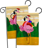 Cool Christmas Flamingo - Birds Nature Vertical Impressions Decorative Flags HG120059 Made In USA