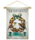 Bienvenidos a Nuestro Nido - Birds Nature Vertical Impressions Decorative Flags HG120023 Made In USA