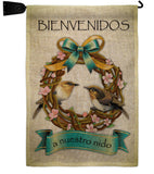 Bienvenidos a Nuestro Nido - Birds Nature Vertical Impressions Decorative Flags HG120023 Made In USA