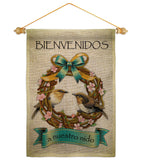 Bienvenidos a Nuestro Nido - Birds Nature Vertical Impressions Decorative Flags HG120023 Made In USA