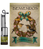 Bienvenidos a Nuestro Nido - Birds Nature Vertical Impressions Decorative Flags HG120023 Made In USA