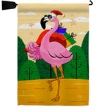 Cool Christmas Flamingo - Birds Nature Vertical Impressions Decorative Flags HG120059 Made In USA