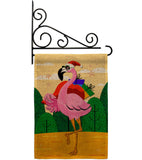 Cool Christmas Flamingo - Birds Nature Vertical Impressions Decorative Flags HG120059 Made In USA