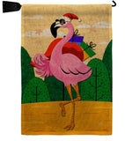 Cool Christmas Flamingo - Birds Nature Vertical Impressions Decorative Flags HG120059 Made In USA