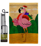 Cool Christmas Flamingo - Birds Nature Vertical Impressions Decorative Flags HG120059 Made In USA