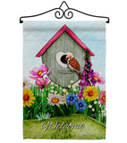 Spring Birdhouse - Birds Nature Vertical Impressions Decorative Flags HG130379 Made In USA