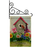 Spring Birdhouse - Birds Nature Vertical Impressions Decorative Flags HG130379 Made In USA