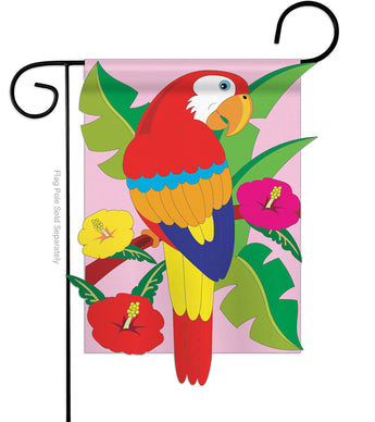 Parrot - Birds Garden Friends Vertical Applique Decorative Flags HG105021