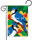 Blue Jay - Birds Garden Friends Vertical Applique Decorative Flags HG105028