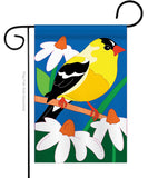 Gold Finch - Birds Garden Friends Vertical Applique Decorative Flags HG105031