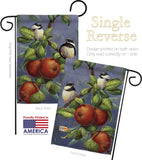 Chickadees & Apples - Birds Garden Friends Vertical Impressions Decorative Flags HG105034 Made In USA