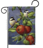 Chickadees & Apples - Birds Garden Friends Vertical Impressions Decorative Flags HG105034 Made In USA