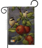 Chickadees & Apples - Birds Garden Friends Vertical Impressions Decorative Flags HG105034 Made In USA