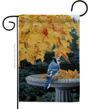 Autumn Birdbath - Birds Garden Friends Vertical Impressions Decorative Flags HG105036 Made In USA