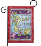 Swing into Spring - Birds Garden Friends Vertical Impressions Decorative Flags HG105045 Made In USA