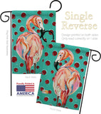 Polka Dot Flamingo - Birds Garden Friends Vertical Impressions Decorative Flags HG105048 Made In USA