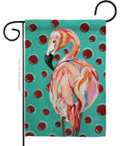 Polka Dot Flamingo - Birds Garden Friends Vertical Impressions Decorative Flags HG105048 Made In USA