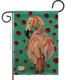 Polka Dot Flamingo - Birds Garden Friends Vertical Impressions Decorative Flags HG105048 Made In USA