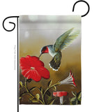 Ruby Hummingbird - Birds Garden Friends Vertical Impressions Decorative Flags HG105050 Made In USA
